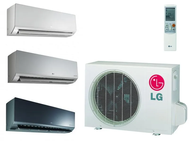 Climatiseurs muraux LG avec unité extérieure et télécommande